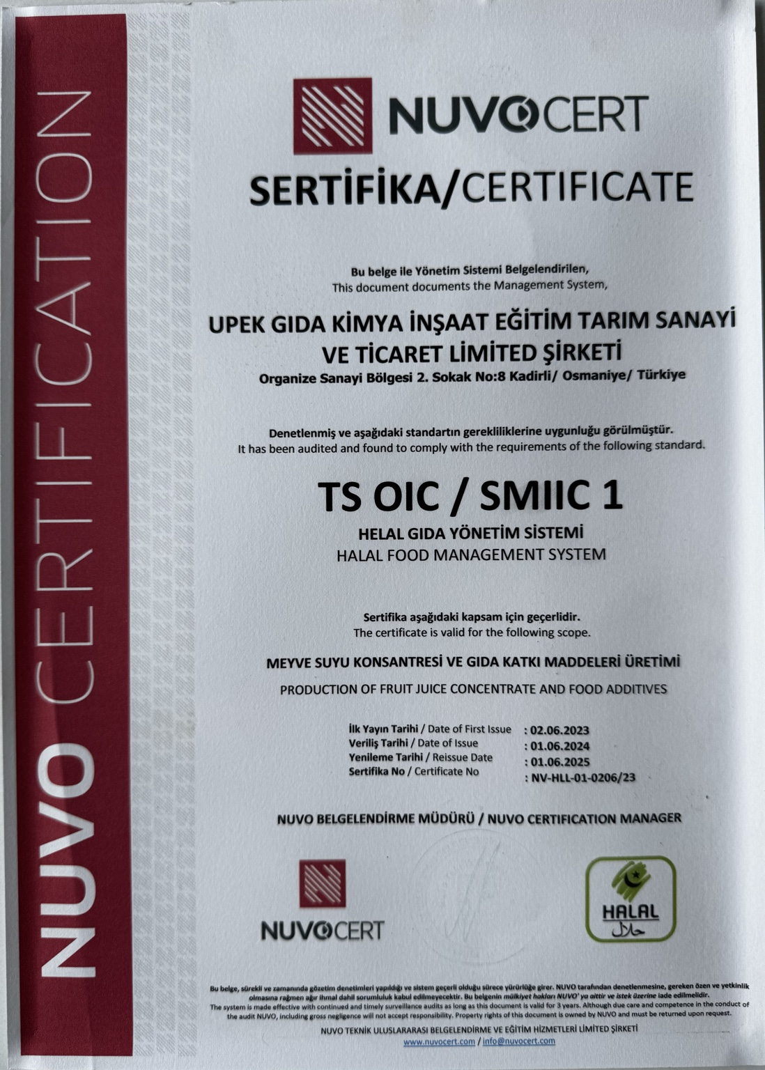 EU ORGANIC Sertifikası